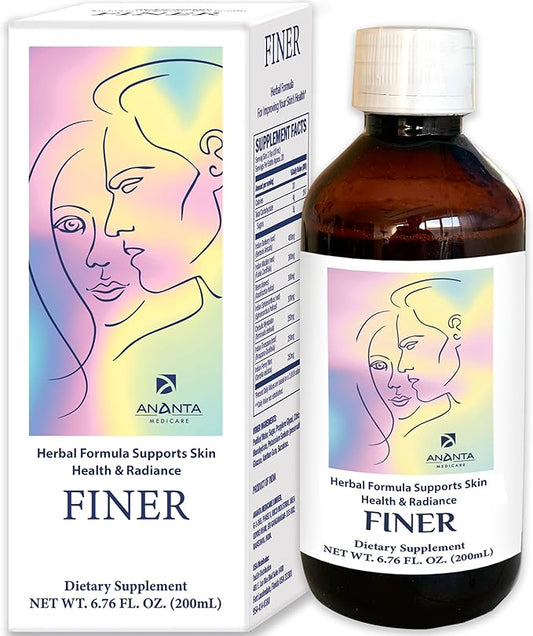 Finer Skin Health Supplement Liquid Supplement, Natural Formula, 6.76 Oz