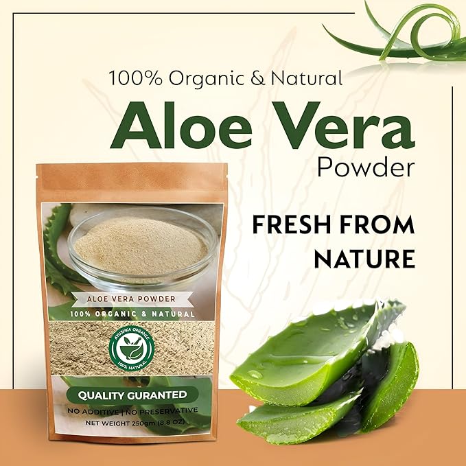 Aloe Vera Powder | Aloe barbadensis | Hair Care, Skin Care, and Natural Remedies (17.7 OZ | 500 gm)