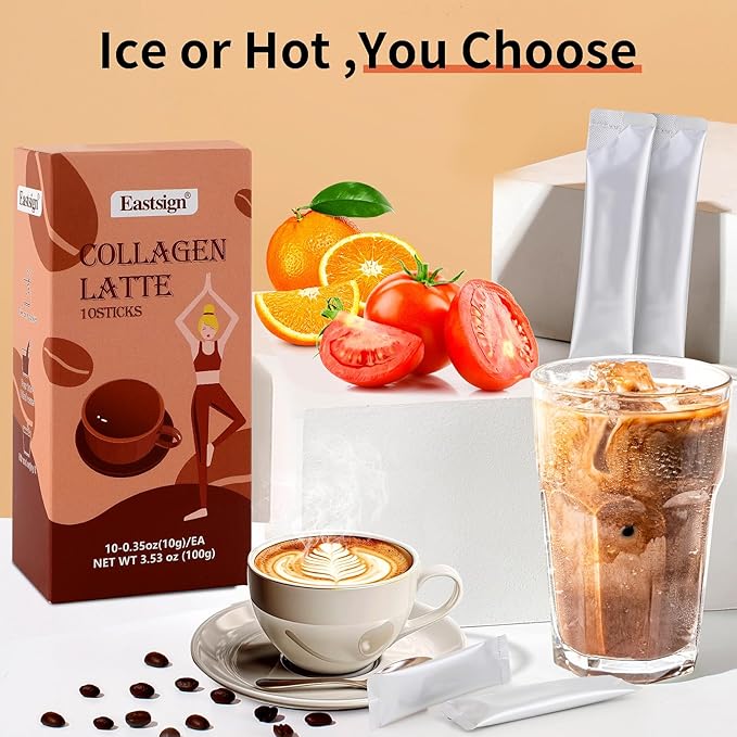 Collagen Protein Coffee Powder, 10gx10 Packs, Instant Coffee, Organic Protein Coffee, Superboost Supplement (100g)