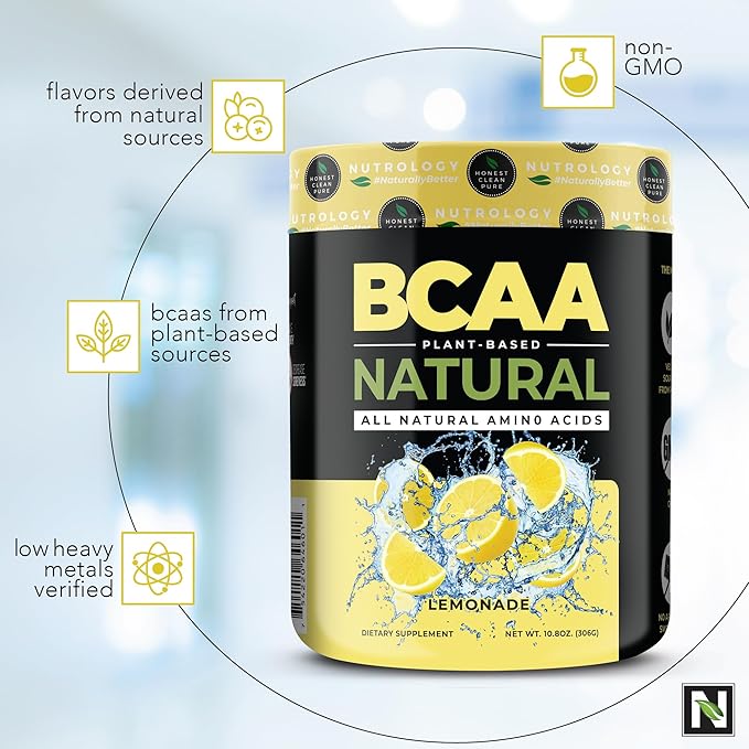 Nutrology Greens & Fruits Powder-Naturally Sourced Superfood, Vanilla Cinnamon (30 Servings) BCAA Natural, Plant Based BCAA Powder, Lemonade Flavor (30 Servings)