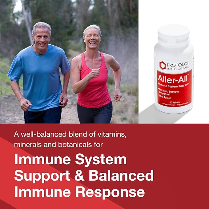 Protocol Aller-All Tablets - Immune System Support* - with Vitamin C, Zinc, Quercetin, Calcium & Bromelain - Kosher & Dairy Free - 60 Tabs