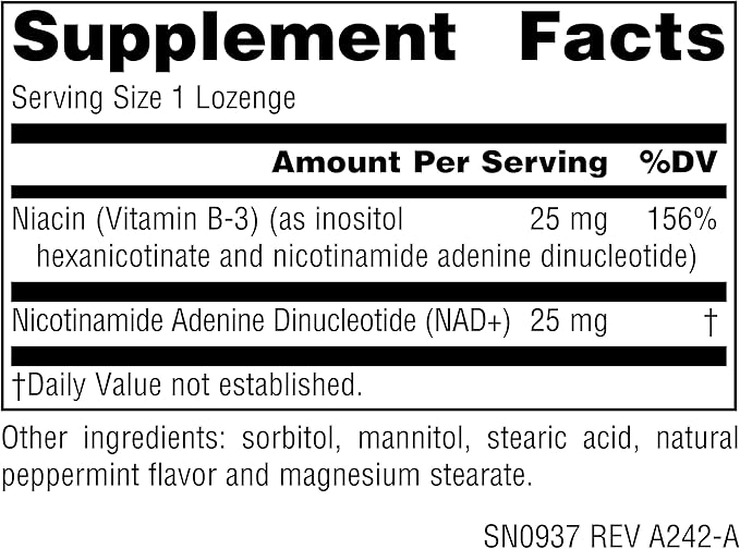 Source Naturals NAD+, Coenzymated B-3, Supports Cellular Energy*, 25 mg - 60 Lozenges