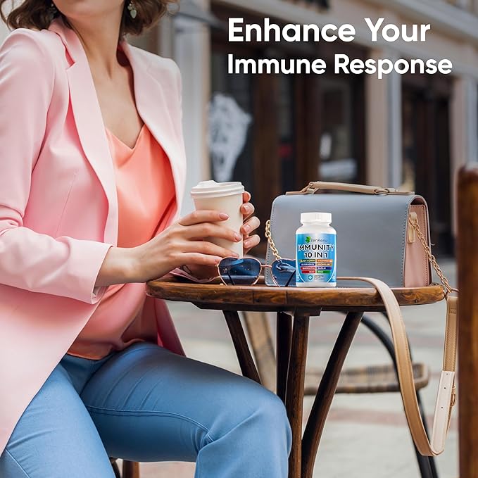 Zenrenu Immune Boosting for Adults - 10 in 1 Immunity Support Supplement with Quercetin, Bromelain, NAC, Elderberry, Vitamin C & D3 for Immune Defense & Antioxidant - Easy to Absorb Capsules