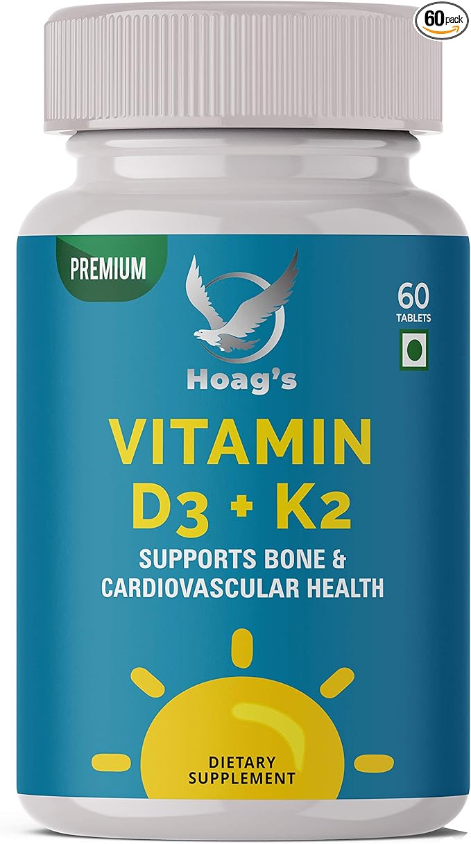 Vitamin K2 (MK7) with D3 Supplement Bone and Heart Health Non-GMO Formula 5000 IU Vitamin D3 & 100 mcg Vitamin K2 MK-7 Easy to Swallow Vitamin D & K Complex, 60 Tablets