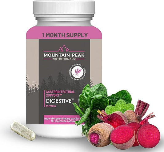 Mountain Peak Nutritionals Digestive – Probiotics for Gut Health & Bloating Relief - 1.5 Billion CFU* - Gastrointestinal Support w/Enzymes - Hypoallergenic Dietary Supplement (90 Capsules)