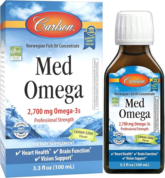 Carlson Med Omega, Lemon-Lime, 2,700 mg Omega-3s, 100 mL