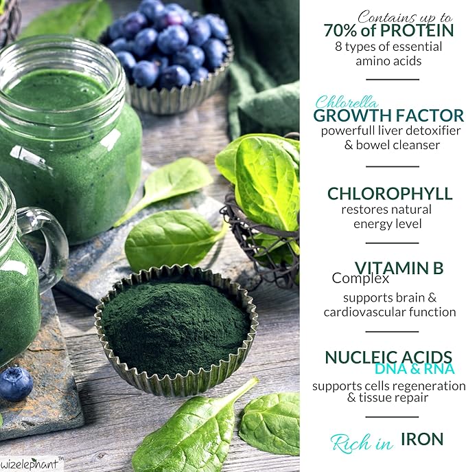 Organic Spirulina Chlorella Tablets - 400 Count - 2-in-1 Superfood Algae Supplement for Natural Immune Support, Detox and Energy Boost. Broken Cell Wall. Organic Chlorophyll. Espirulina