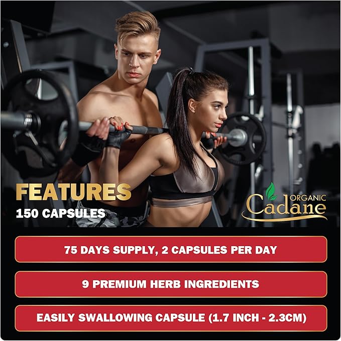 Organic Cadane Berberine Supplement 150 Capsules, with Neem Leaf, Apple Cider Vinegar, VIT D3, E & More - Berberine Extract 35:1- Support for Immune System, Digestion & Overall Health