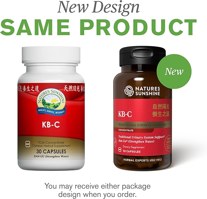 Nature's Sunshine KB-C, Chinese TCM Concentrate, 30 Capsules | Strengthens the Urinary System, Supports the Structural System, and May Help the Body Restore Energy