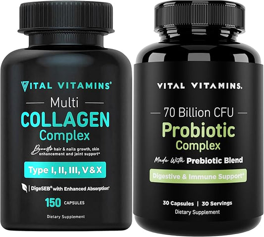 Vital Vitamins Multi Collagen Capsules + Probiotic Complex
