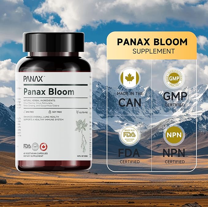 Natural Herbal Ingredients Capsules | Enhance Overall Lung Health, Support A Healthy Immue System | Ginseng, Citri Maxima, Citri Reticulata, & Liquorice | 60 Vegetarian Capsules