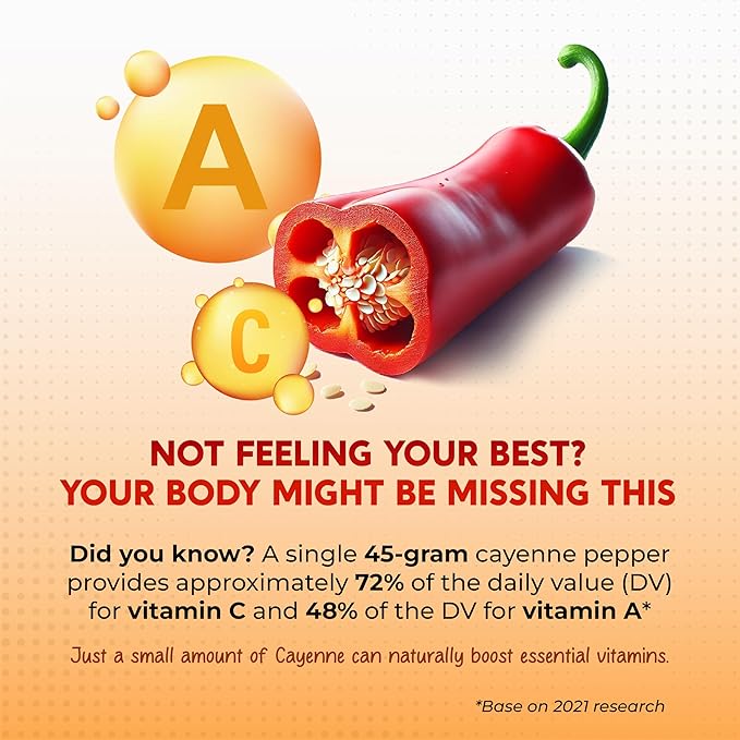 Cayenne Pepper Ginger Turmeric Berberine - Digestion, Gut Heath Support - Made in USA