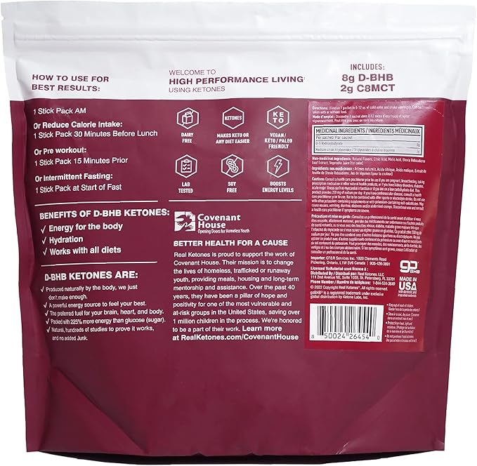 Real Ketones MCT & BHB Exogenous Ketones Drink Mix Packets Elevate Keto Electrolytes Powder Packets No Sugar with 4 Main Electrolytes Plus Hydrating Proprietary Keto BHB (30 Pack, Mixed Berry)