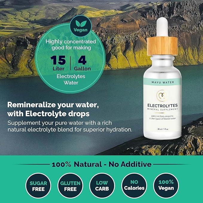mayu Trace Mineral Drops (3Pack)+ Electrolyte Water Drops
