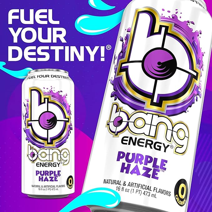 Bang Energy Drinks - 6, 16 ounce cans (Purple Haze)