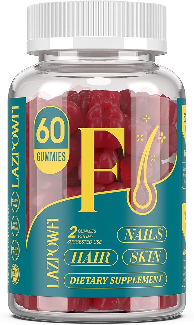 Biotin Gummies for Hair, Skin and Nails - Hair Vitamins for Men & Women, 10,000mcg Max Strength Vitamin B7 for Hair Growth and Stronger Nails,60 Counts - Cranberry Falvor-36