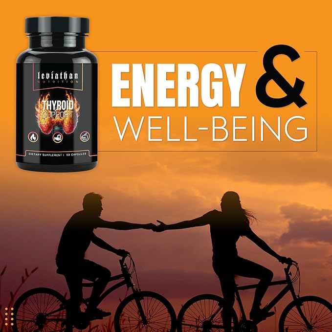 Leviathan Thyroid Support | Energy & Thyroid Health & Iodine Supplement, Selenium, Zinc, Manganese, Copper, L Tyrosine, Guggul Support for Women & Men