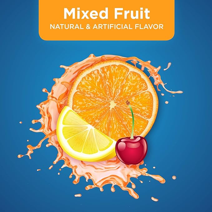 Amazon Basic Care Electrolyte Solution, Mixed Fruit, Designed to Prevent Dehydration, Replaces Electrolytes, Fluid and Zinc, 33.8 fl oz (Pack of 4)
