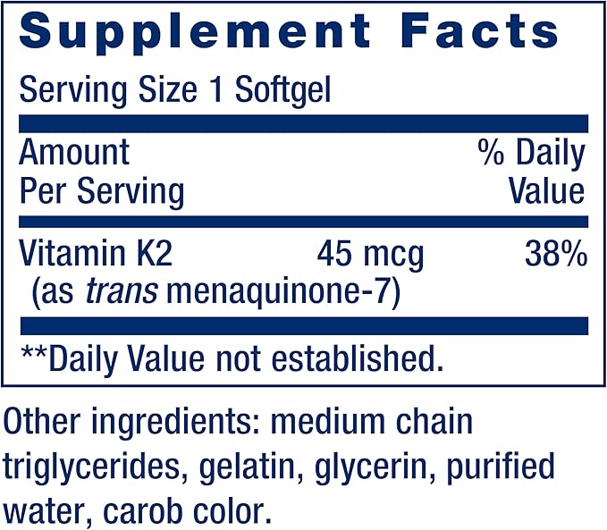 Life Extension Low Dose Vitamin K2 – Supports Arterial Health – Non-GMO, Gluten-Free – 90 Softgels