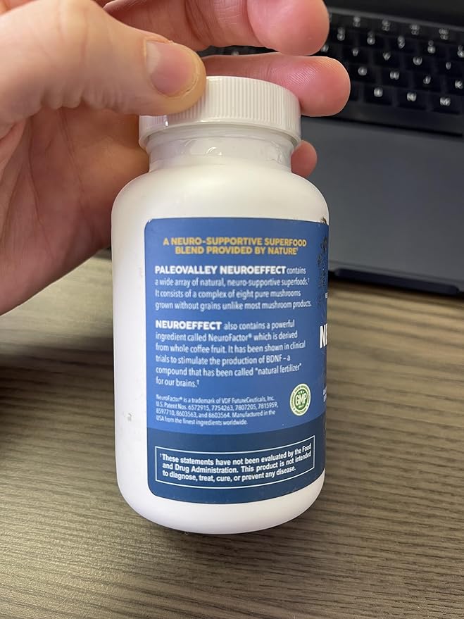 Paleovalley NeuroEffect - Neuro Mushroom Coffee Nutritional Supplement for Focus, Memory, and Energy Support - 28-Day Supply - 8 Full Spectrum Mushroom and Whole Coffee Fruit Extracts
