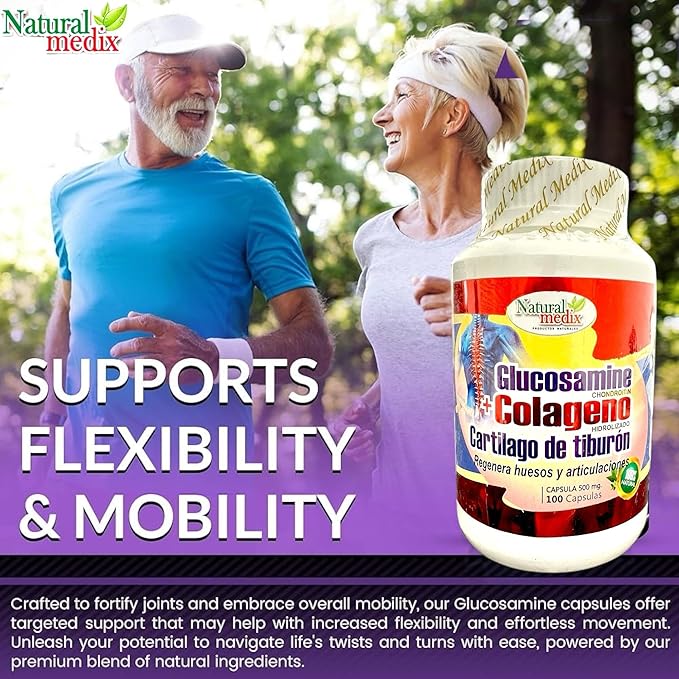 GLUCOSAMINE CHONDROITIN + HYDROLYZED Collagen + Shark Cartilage - Premium Joint Support - Advanced Joint Health Formula 100% Peruvian Supplement