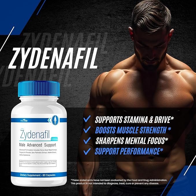 Zydenafil Pills for Men Advanced Formula - Zydenafil Male Pills - Zydenafil 1200mg for Maximum Strength with Tongkat Ali, Saw Palmetto, Horny Goat Weed Reviews (60 Capsules)