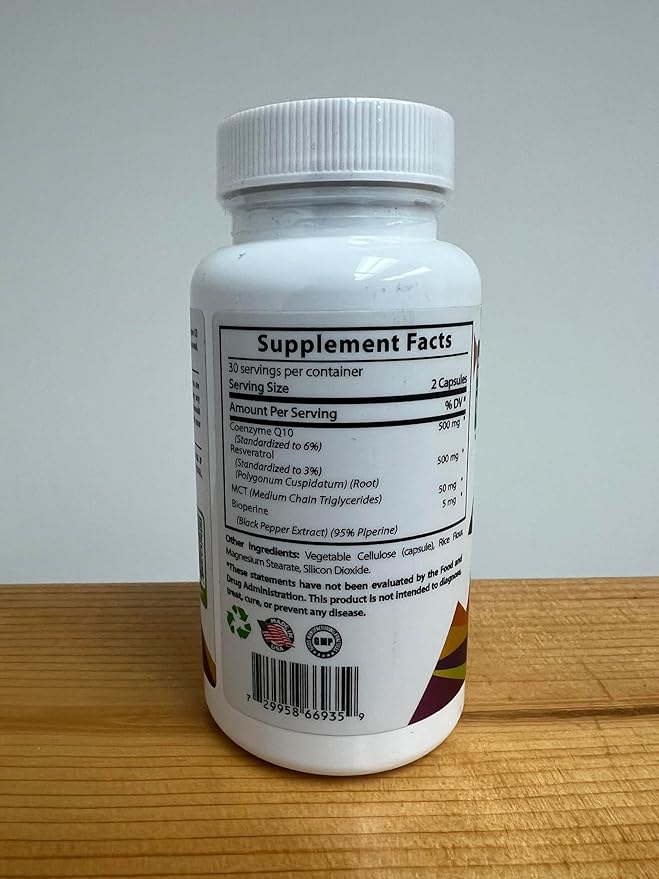 CoQ10 Powerful Antioxidant (Capsules Coq10+Resveratrol)
