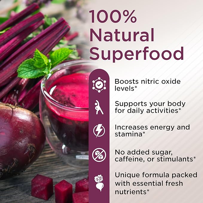 Gade Nutriition Hero Beets - Organic Beet Root Powder - Non-GMO Superfood Supplement - with Elderberry, Pomegranate, Grape Seed - Natural Berry Flavor, 30 Servings