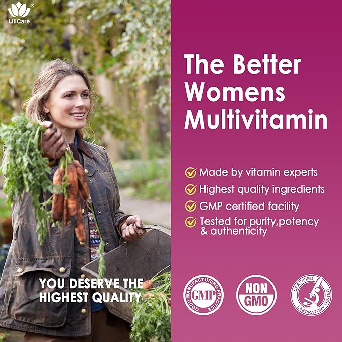 Womens Multivitamin Gummy with Iron, Biotin 2500mcg, Collagen, Keratin, Daily Vitamins A C D E Folate, B Complex, Methylated Multivitamin for Women Support Energy, Beauty, Immune, Sugar Free, 60 Cts