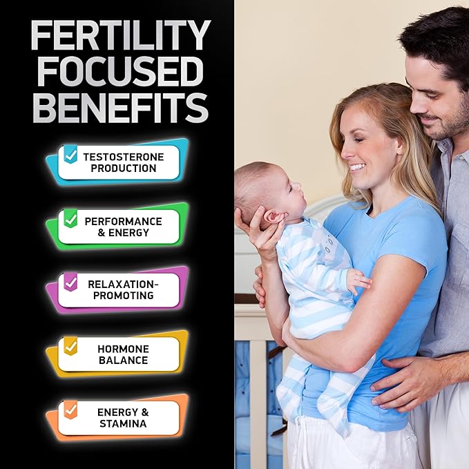 Fertility Supplements for Men - Zinc, Maca, Ashwagandha, L-Arginine - Male Vitality Conception for Him - Count and Motility Pregnancy Aid - Vitamins and Male Fertility Support Supplement - 120 Pills