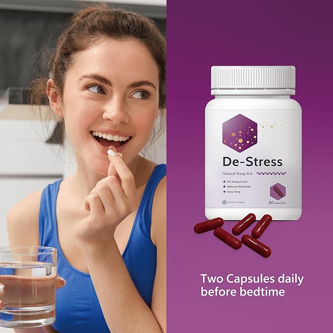 Natural Sleep & Mood Support for Adults | Melatonin-Free Calming Aid with Postbiotics, Tart Cherry & Collagen | Gut & Skin Health Supplement | 60 Capsules
