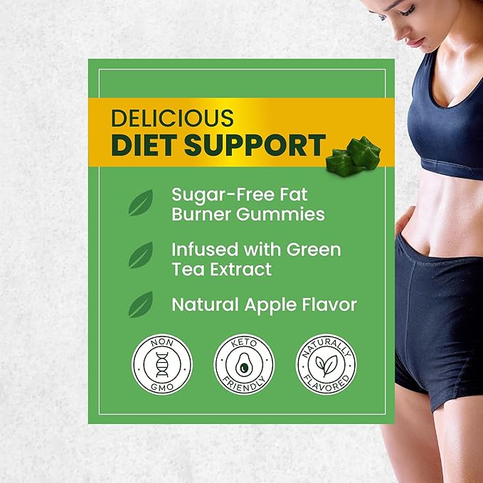 Nobi Nutrition Green Tea Fat Burner Gummies for Weight Loss | Metabolism Boost & Appetite Suppressant with Green Coffee Bean and Garcinia Cambogia | Pills to Burn Belly Fat for Women & Men
