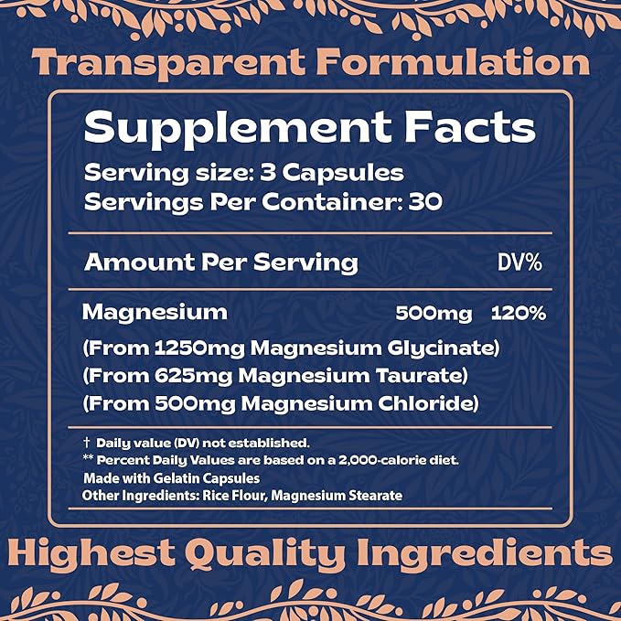 Natural Sleep Aid Magnesium Complex Bundle - Premium Sleep Support Supplement and Magnesium Supplement - One Month Supply, Made in The USA