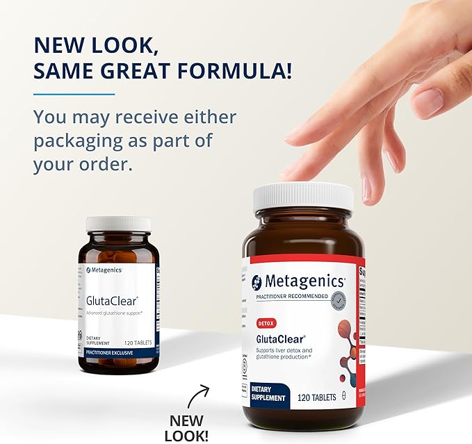 Metagenics GlutaClear - Advanced Glutathione Support* - 750 mg Niacin - Potent Antioxidant Support* - with Broccoli Seed Extract & Vitamin C - Non-GMO & Gluten Free - 120 Tablets