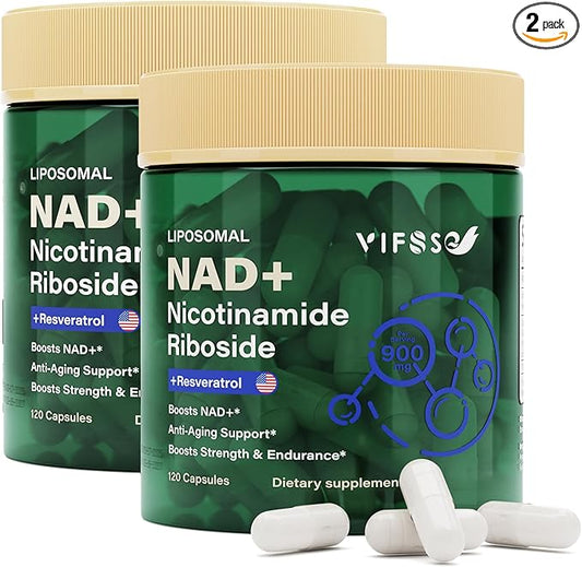 NAD Supplement 900mg, Liposomal NAD+ Nicotinamide Riboside Supplement for Men and Women, Resveratrol, Quercetin High Efficiency Supports for Energy Booster, 240 Capsules