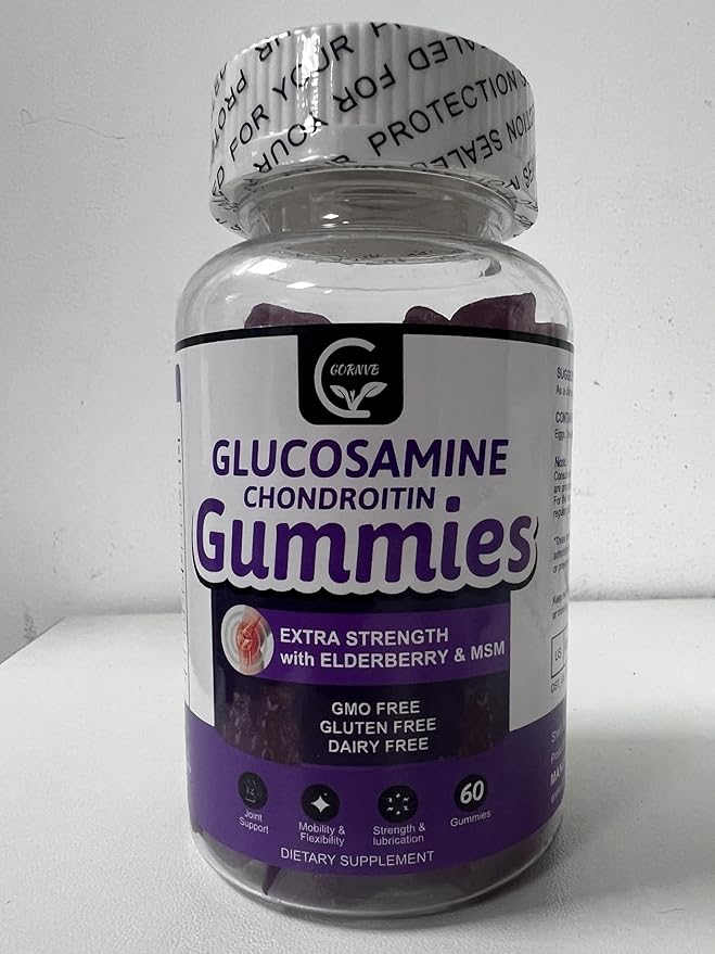 Glucosamine Chondroitin Gummies with MSM & Elderberry – Extra Strength Mobility & Flexibility Support, Antioxidant Immune Supplement for Women & Men
