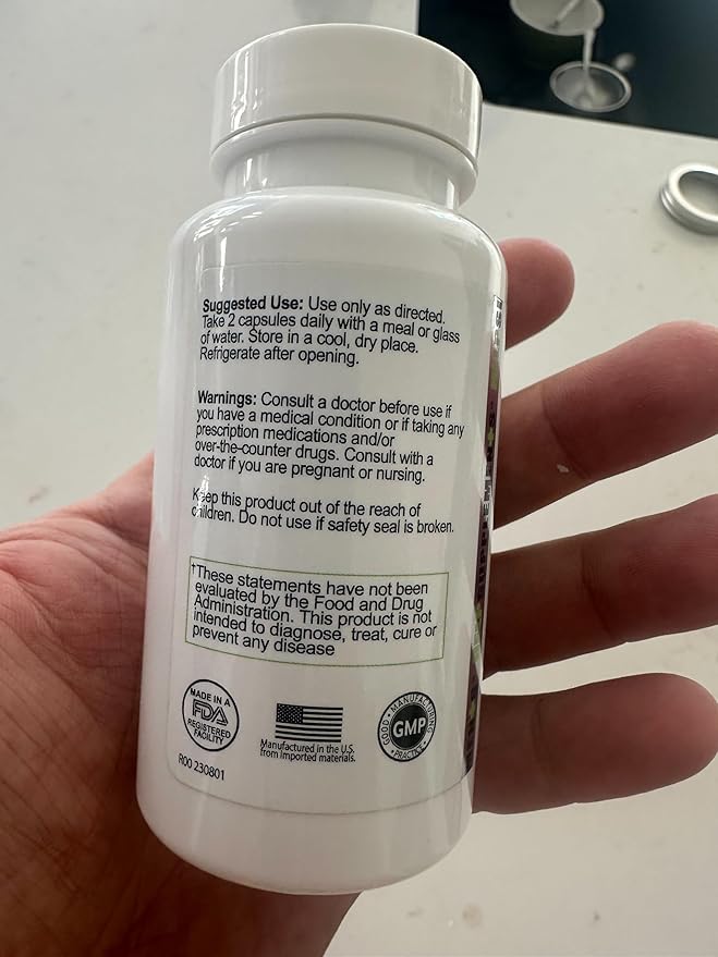 Organic Lion's Mane Mushroom Capsules | 1000mg Lions Mane Powder Extract Supplement | Dietary Herbal Supports for Focus, Memory, Digestion & Immune Health | Gluten, Soy, Milk-Free | 60 Capsules