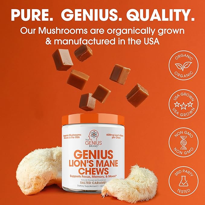 Genius Cognitive & Mood Support Bundle - Lion’s Mane Soft Chews & Joy Mood Enhancer - Supports Focus, Clarity, Mood, & Neural Function
