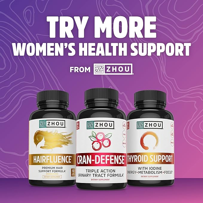 Zhou Nutrition Evening Primrose Oil Capsules, Supports Hormone Balance for Women, PMS and Menopause Support, Cold Pressed, Lab Verified and Hexane Free - 1300mg 10% GLA, 90 Servings, 3 Month Supply