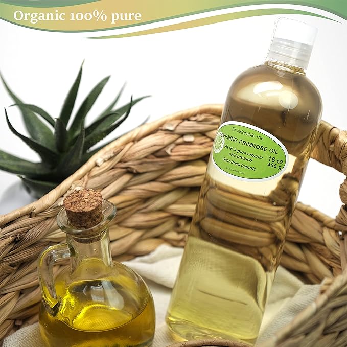 Dr Adorable - 16 oz - Evening Primrose Oil - 100% Pure Natural Organic Cold Pressed