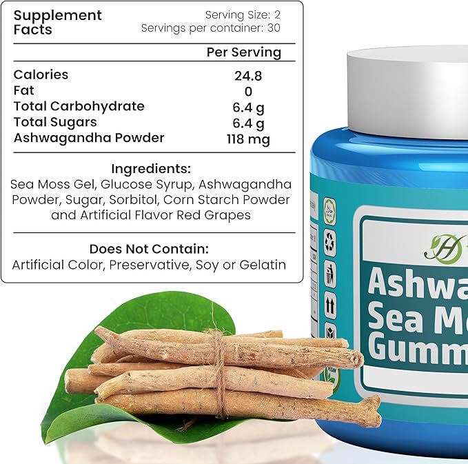 Ashwagandha Sea Moss Gummies - 60 Count