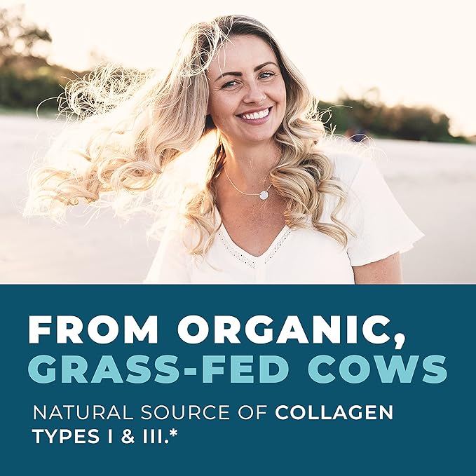 Grass-Fed Bone Broth Capsules with Collagen from Organic Bone Broth Powder. Collagen Supplement for Nails, Hair, Joints and Digestive Health* Support. Gut Friendly-Ingredients, 180 Capsules