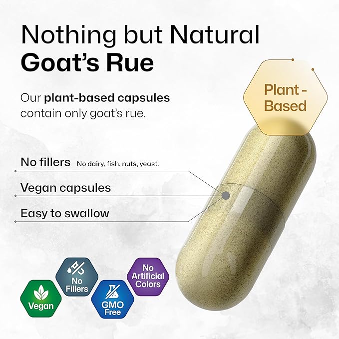 BIO KRAUTER Goats Rue Lactation Support Capsules 1200 mg - 100 Count - Goats Rue Capsules - Natural Breastfeeding Supplements