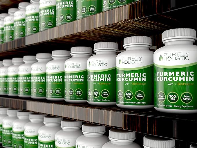 Turmeric Curcumin with BioPerine - 120 Vegan Capsules - 700mg of Tumeric per Capsule - with Black Pepper Extract 95% Curcuminoids