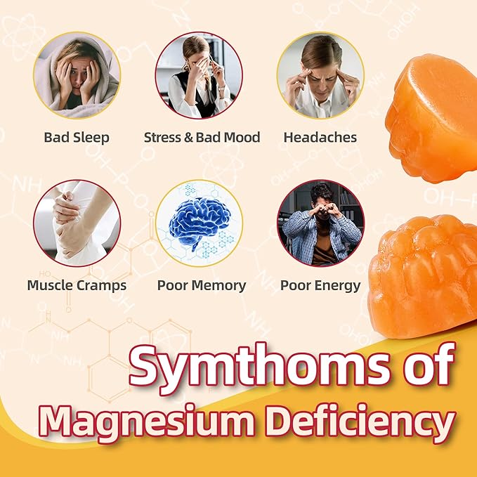 90 Count Magnesium Glycinate Gummies 400mg w/Ashwagandha Supplement - Sugar Free Zinc Magnesium Glycinate Supplement Ashwagandha Gummies for Adults Orange Gummies