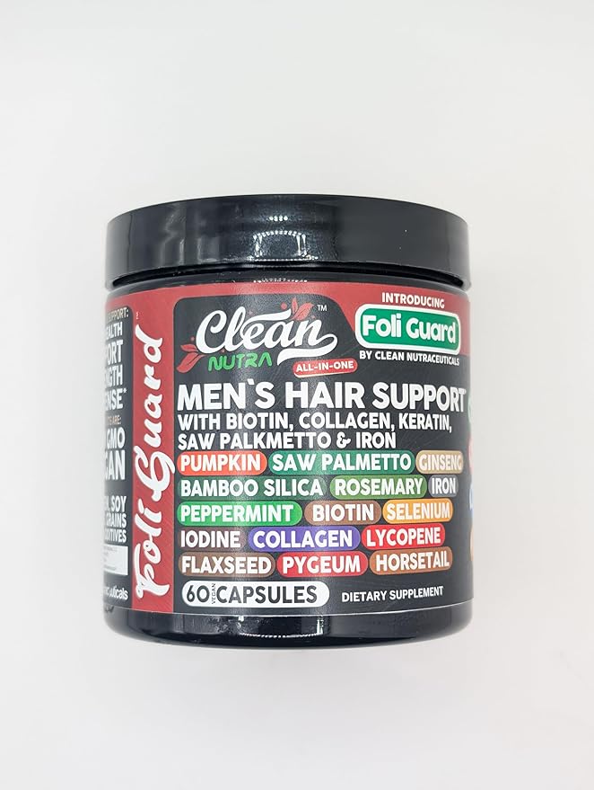 Hair Growth Supplement For Men | Biotin Hair Vitamins Collagen Pumpkin Seed Saw Palmetto Iron Ginseng Bamboo Silica Rosemary Peppermint Keratin Selenium Iodine Flaxseed Horsetail Vitamin A C D3 E B12