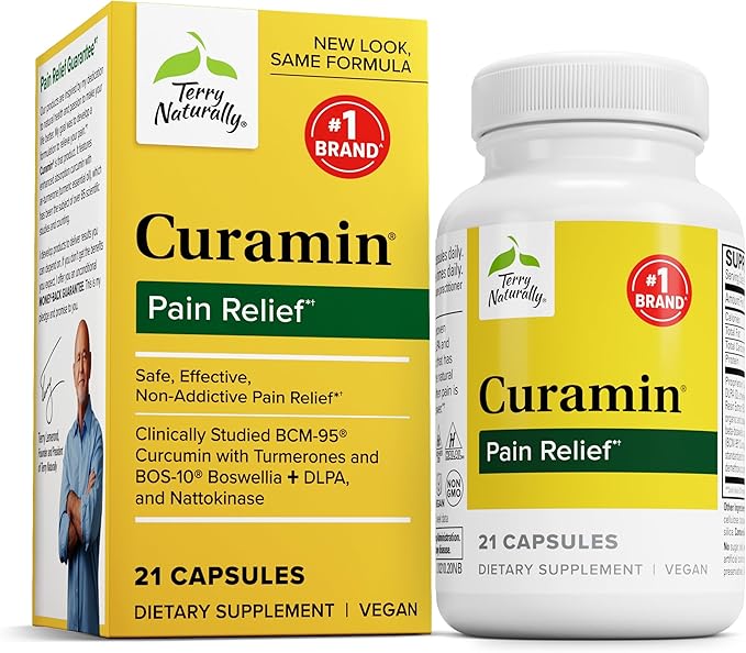Terry Naturally Curamin - Curcumin Supplement for Circulation & Endorphin Support - Support for Occasional Discomfort - Aids Healthy Muscles - 21 Capsules