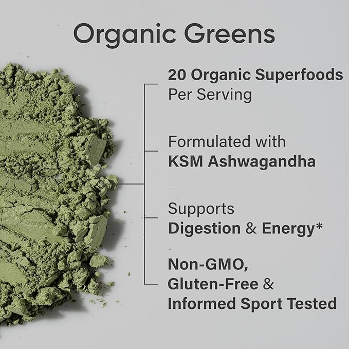 Sports Research® Organic Pineapple Coconut Greens - Digestive Health, Natural Energy & Mood Support* - Certified Organic Powder - 20 Servings