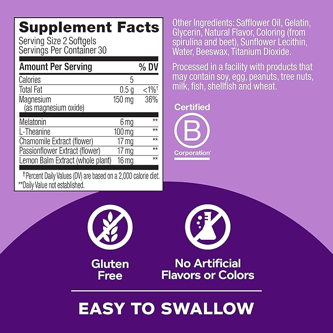 OLLY Ultra Strength Sleep Softgels, 10mg Melatonin, L-Theanine, Chamomile, Magnesium, Lemon Balm, Supports Deep Restful Sleep, Nighttime Sleep Aid, Non Habit-Forming, 60 Count (Pack of 2)