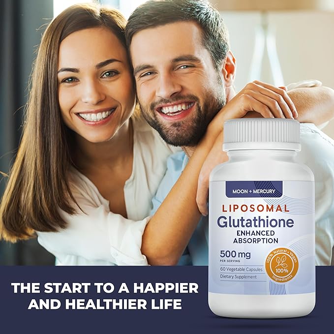 Liposomal Glutathione Non-GMO, Gluten Free 500mg Supplement - May Provide Immune Support, Liver Detox, Brain Health and Heart Health - 60 Glutathione Capsules